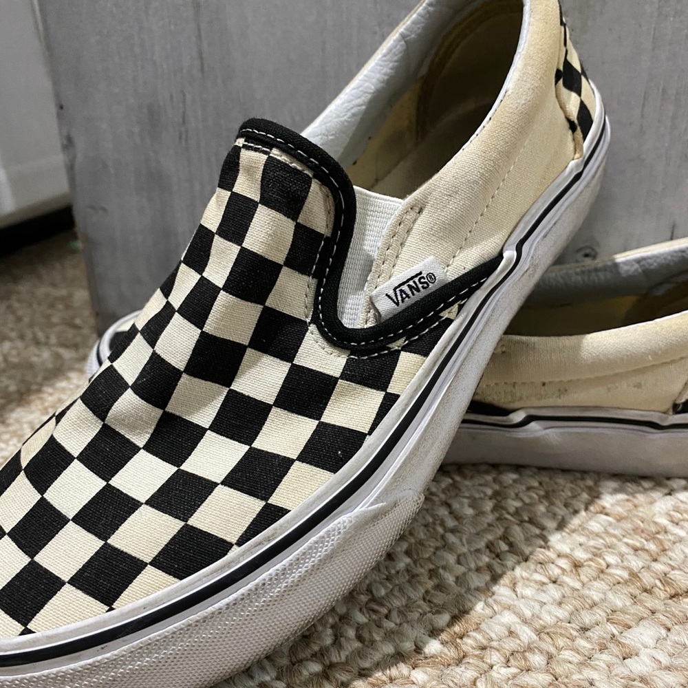 Checkered Vans Slipons